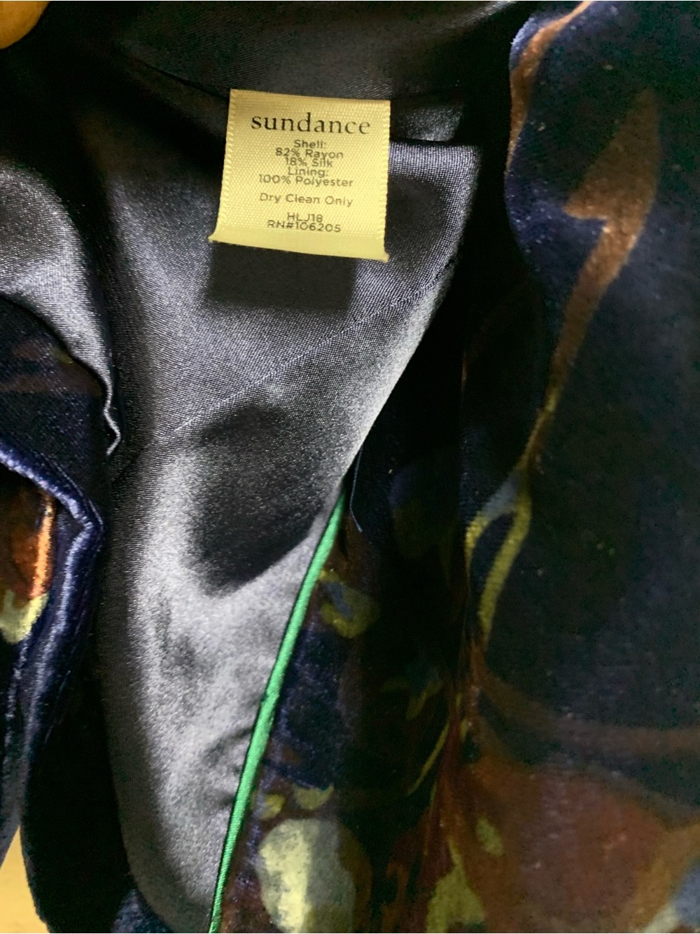 Looks New! Sundance Blue Floral Velvet Lined Blazer Size 6  38” $228 - Picture 5 of 8